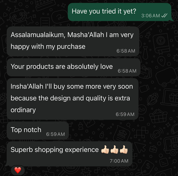 Customer review on WhatsApp