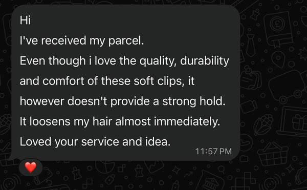 Customer review on WhatsApp